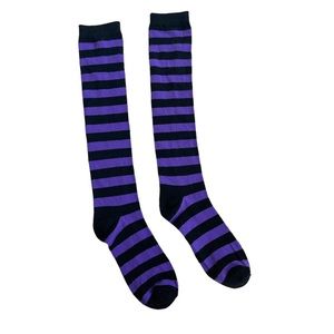 Black and Purple Knee High Socks